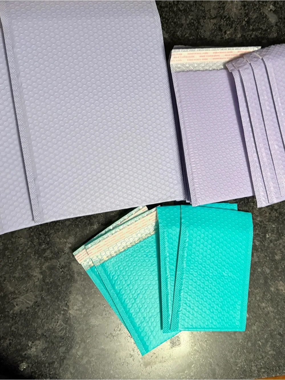 Bundle of 20 Bubble Mailers Teal & Lilac/Purple Protective Various Sizes